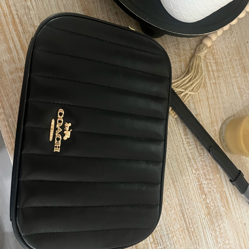 Coach Jes Crossbody quilted Black purse.